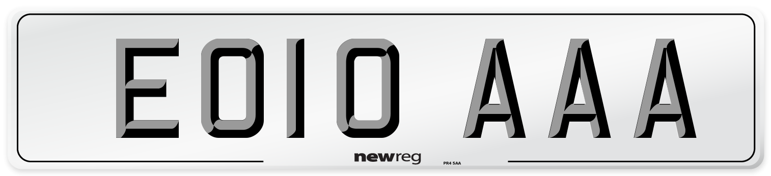 EO10 AAA Number Plate from New Reg